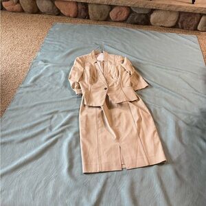 White House Black Market Cream Blazer and Skirt Set